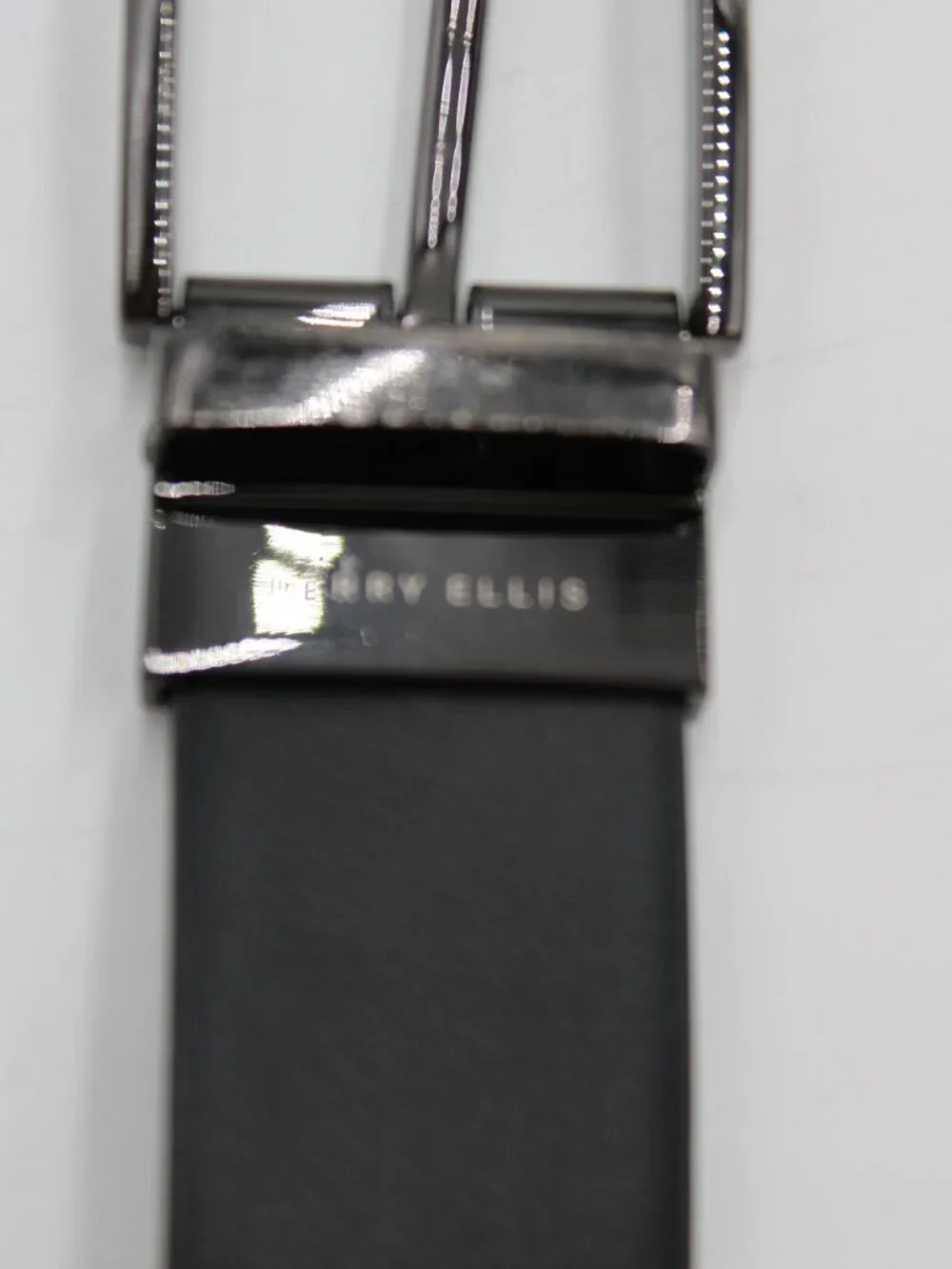 Perry Ellis Reversible Black Brown Belt Faux Leather 1 3/8